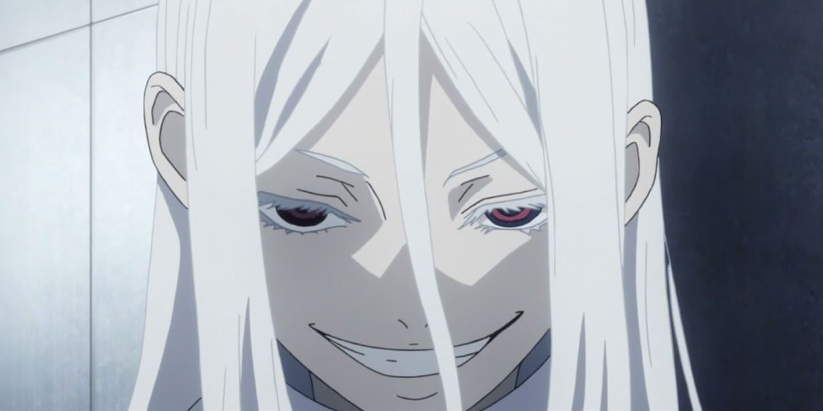 the character shiro smirking from the anime deadman wonderland