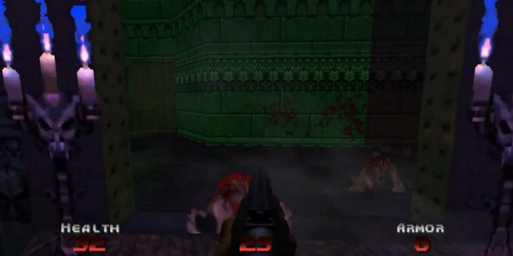 Image from a Doom 64 mod showing a couple of dead demons.