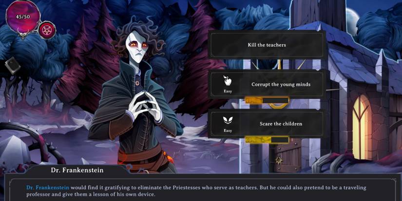 dr frankenstein making a decision in rogue lords