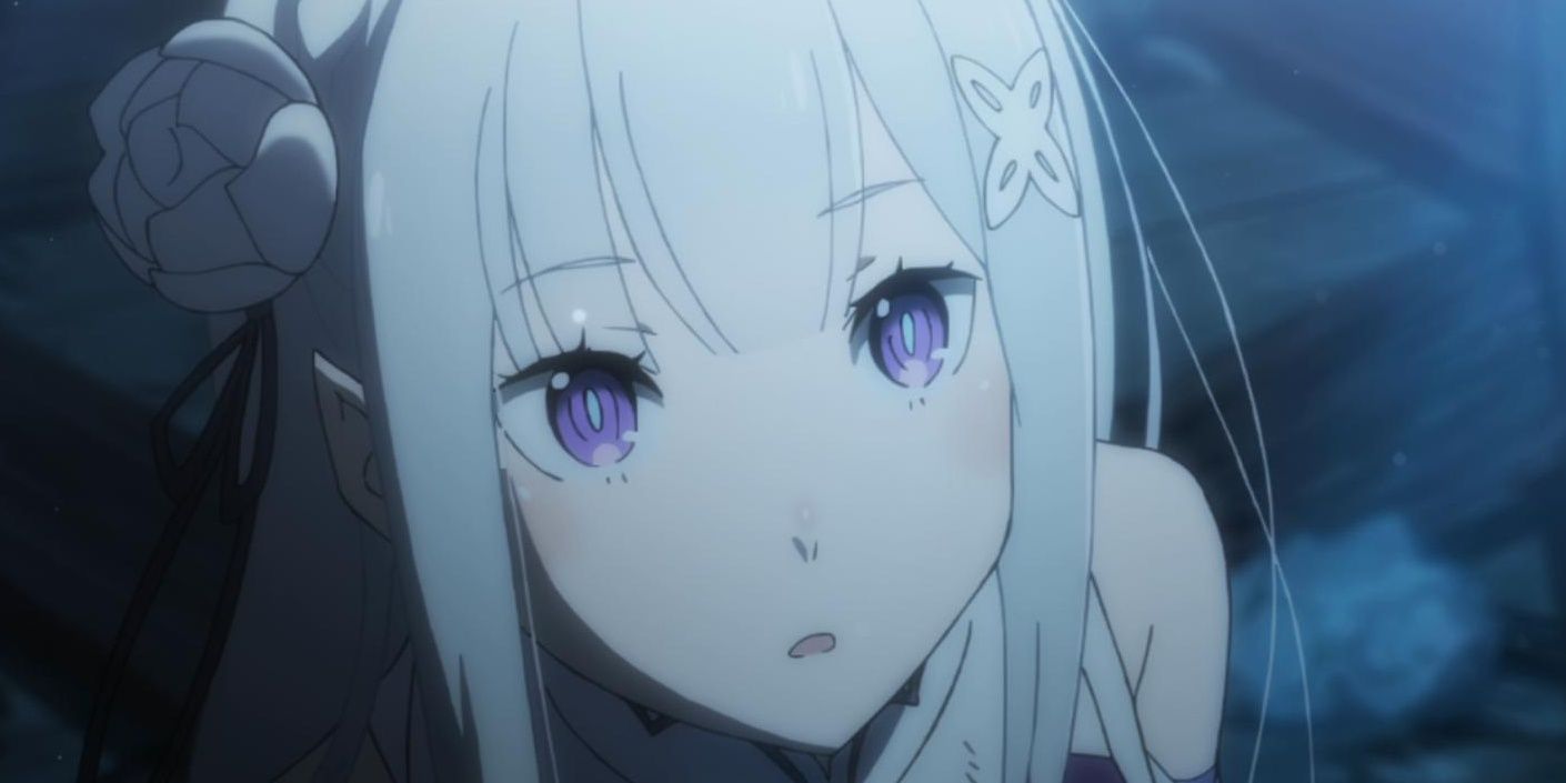 the character emilia from the anime Re: Zero