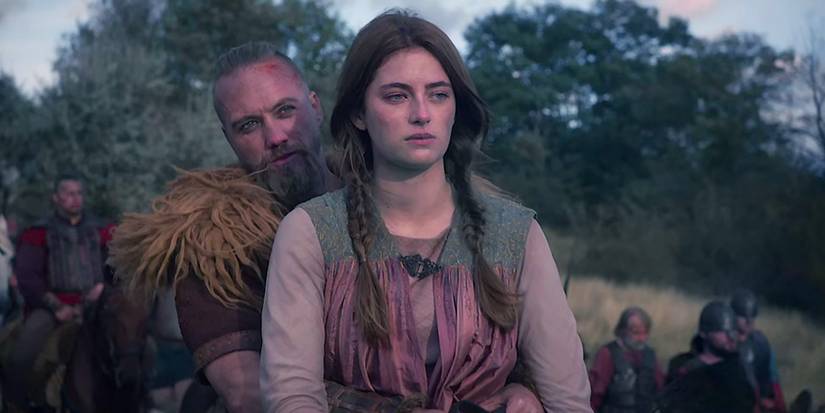Erik brings Aethelflaed to camp after her capture in The Last Kingdom