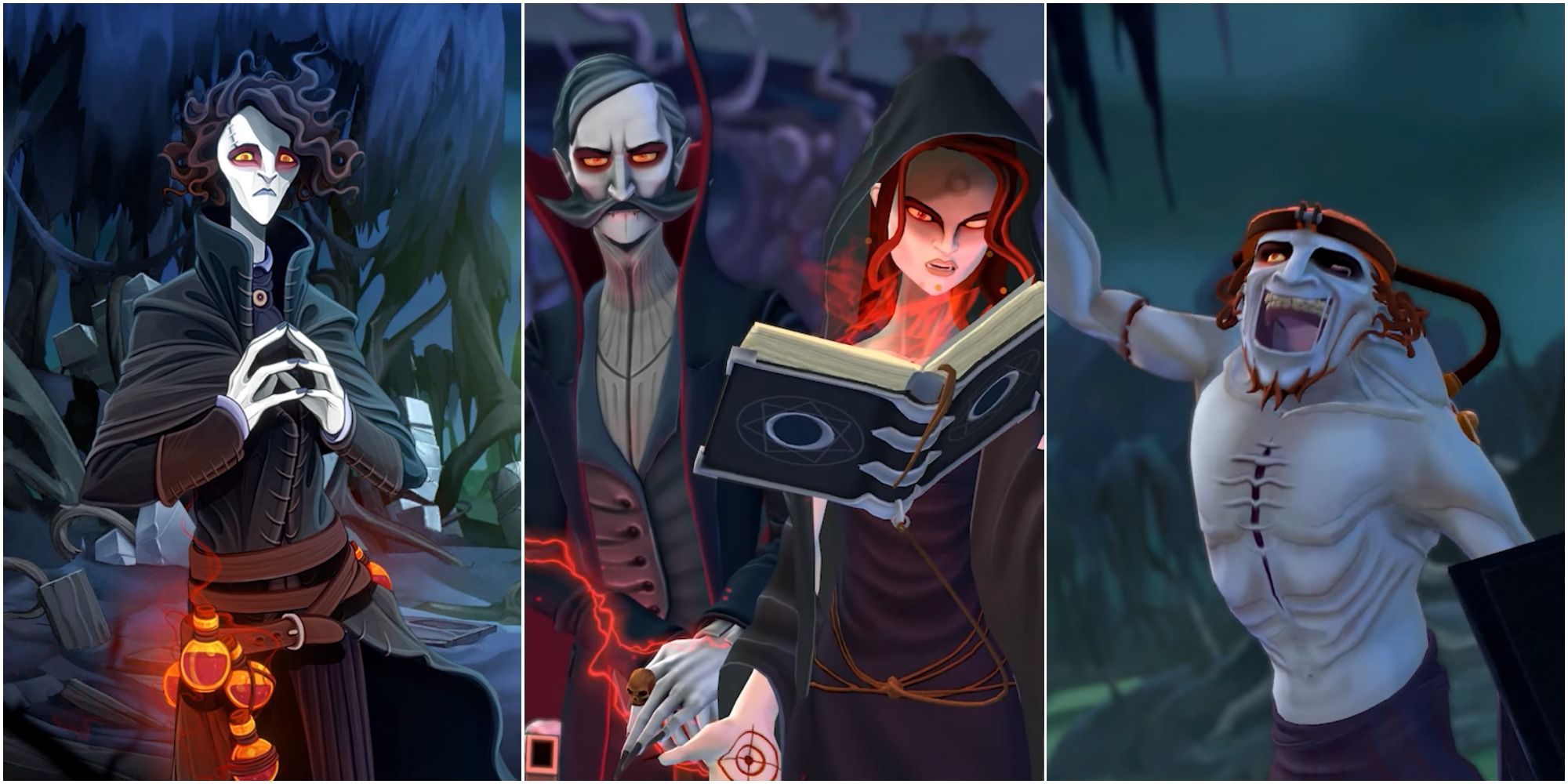 evil minion character, dracula and dark lady, monster baddie in rogue lords featured