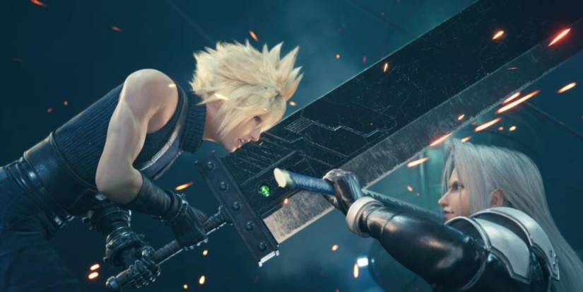 final fantasy 7 cloud vs sephiroth buster sword
