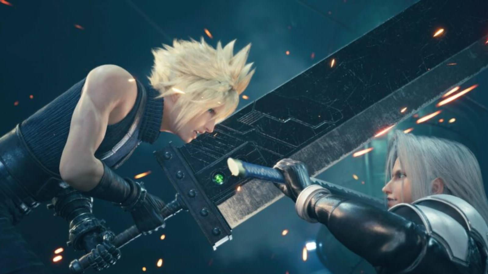 final fantasy 7 cloud vs sephiroth buster sword