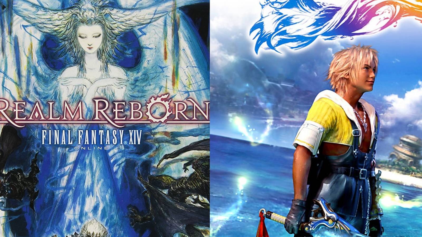 Final Fantasy Cover Art FFX and FFXIV side-by-side