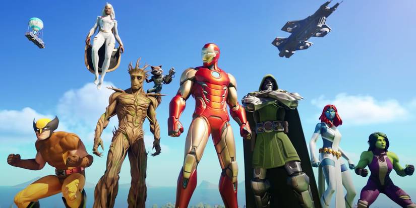 wolverine, groot, storm, iron man, dr doom, she-hulk, mystique