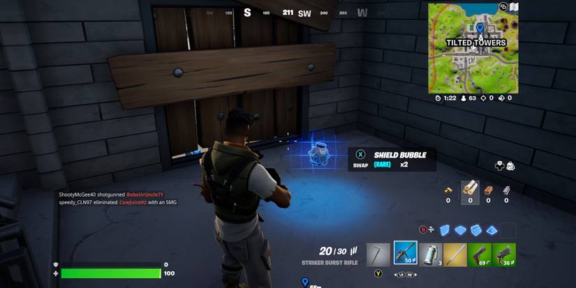 fortnite shield bubble location