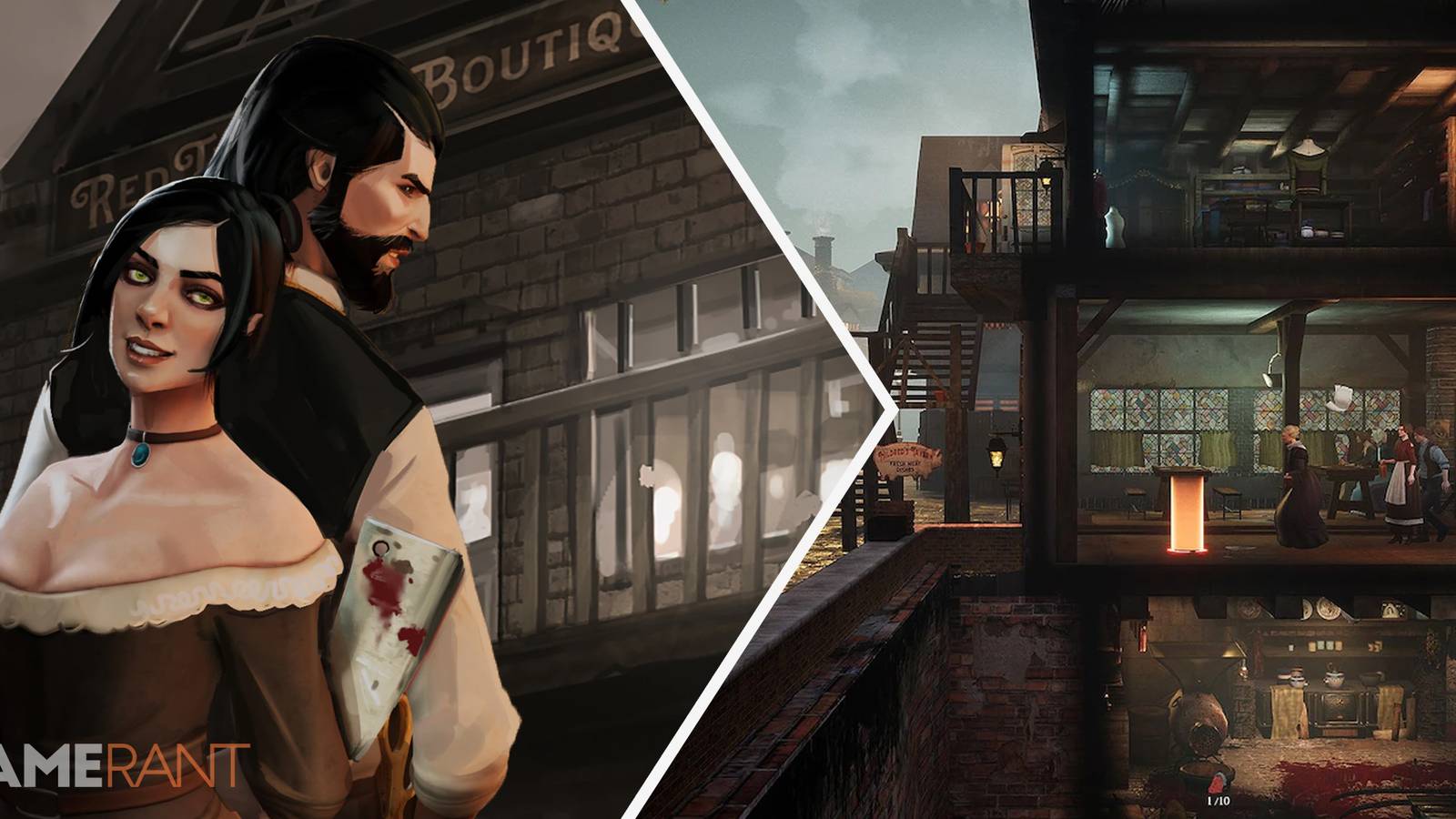 Ravenous Devils promotional photo on left and screenshot from the gruesome cooking simulator on the right