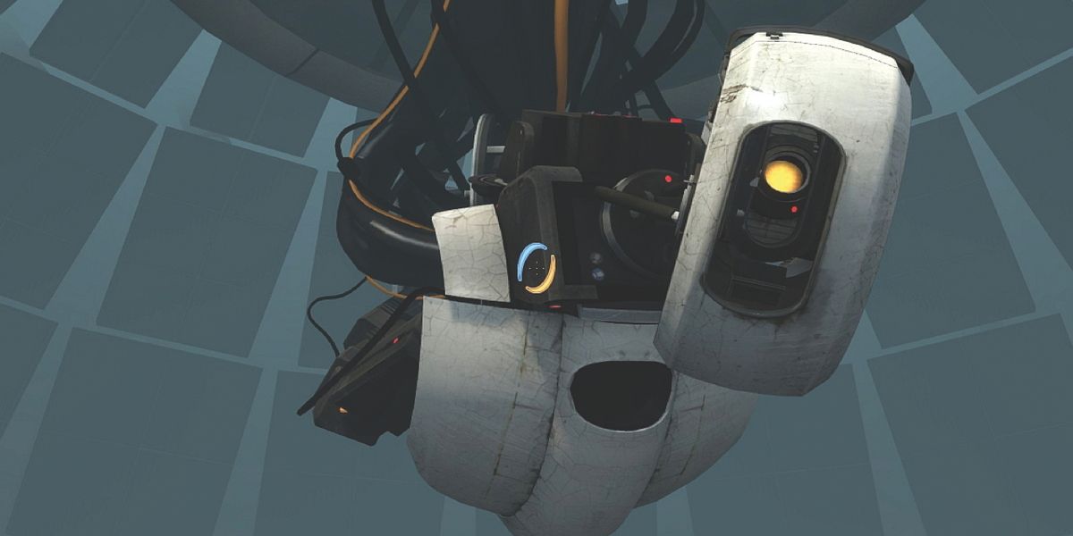 Glados attached to the ceiling