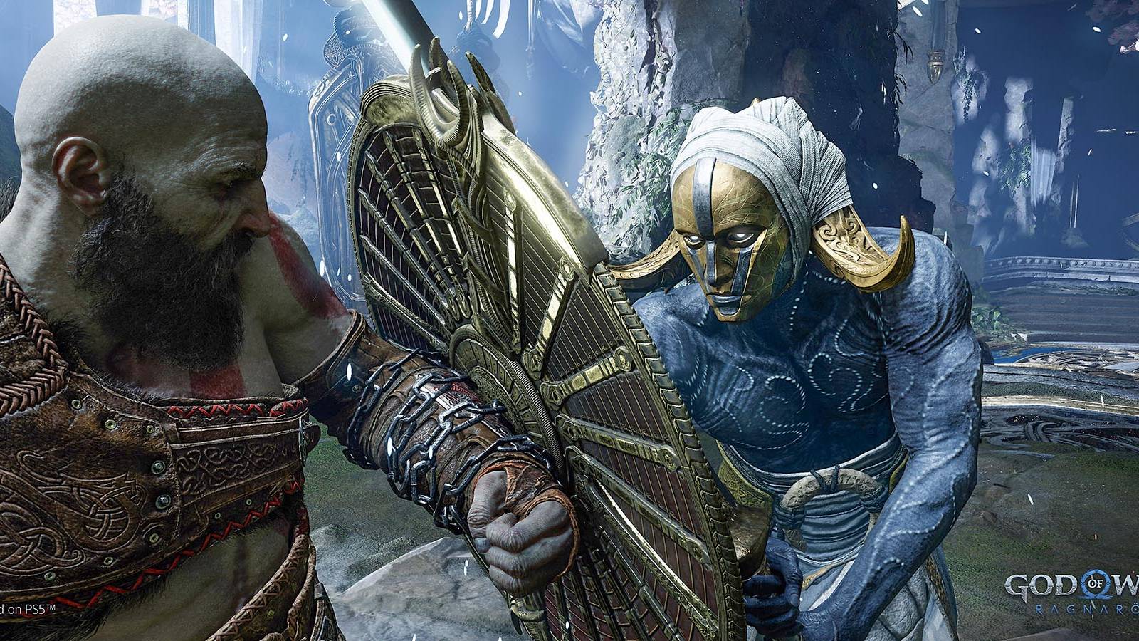 god of war ragnarok kratos defending