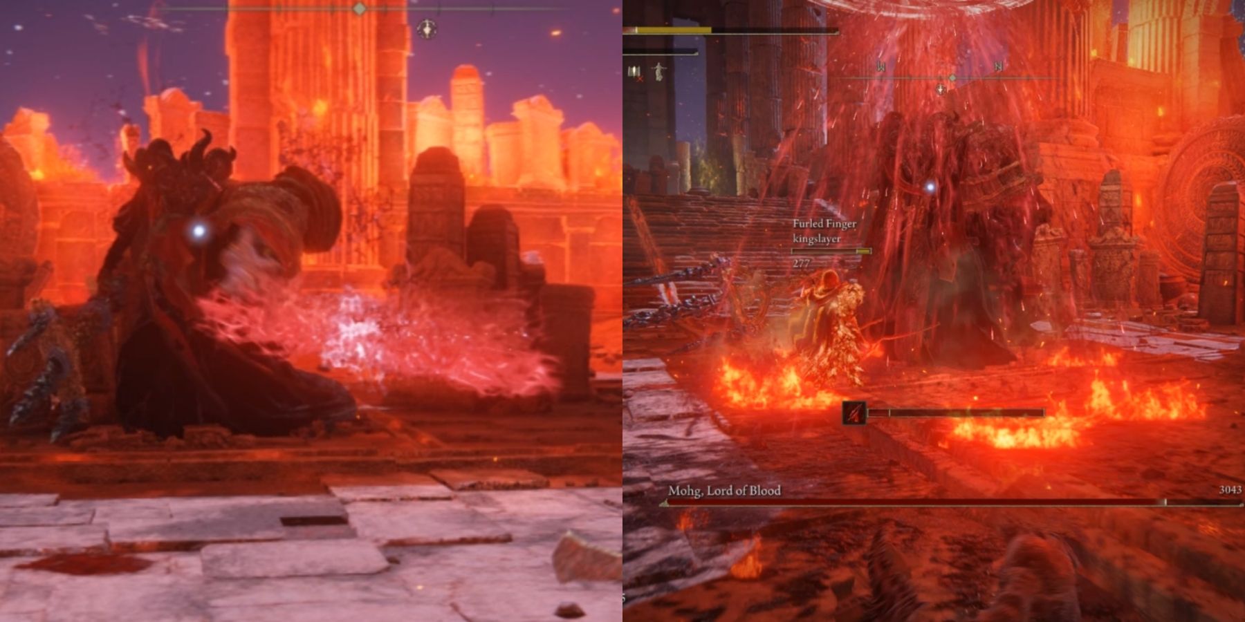 horizontal arc and bloodflame rain in elden ring