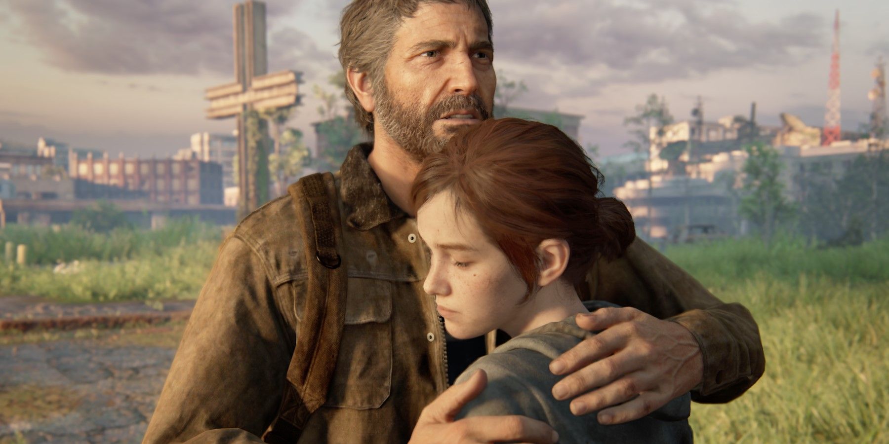 The Last of Us Joel and Ellie hugging