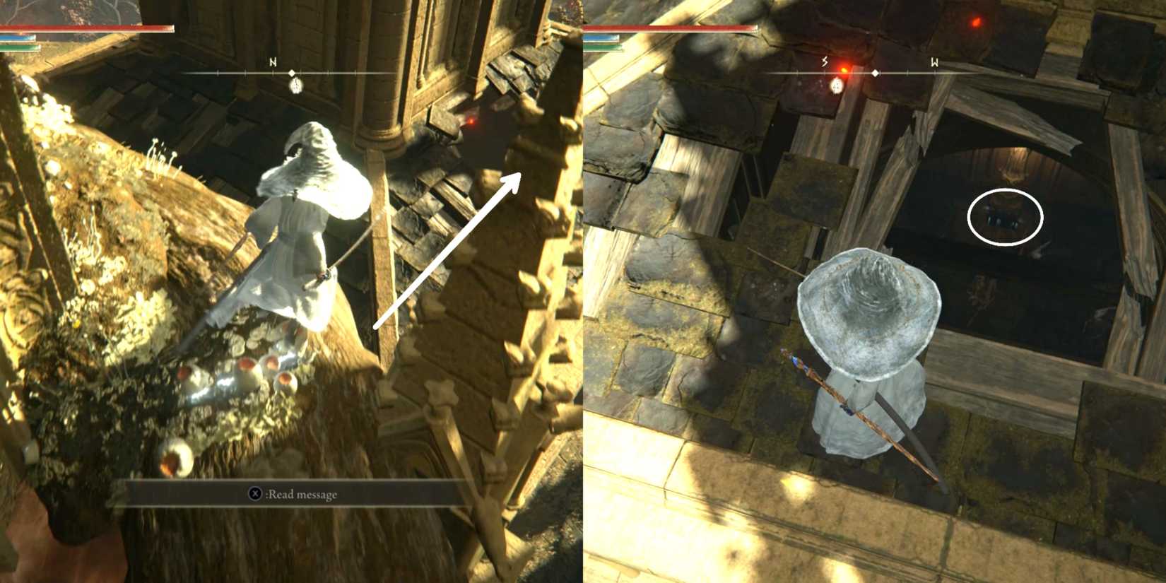 jumping down to reach the tower in elden ring