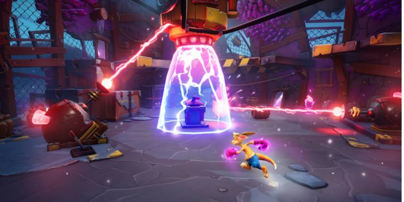 kao working on solving a laser lab puzzle in kao the kangaroo