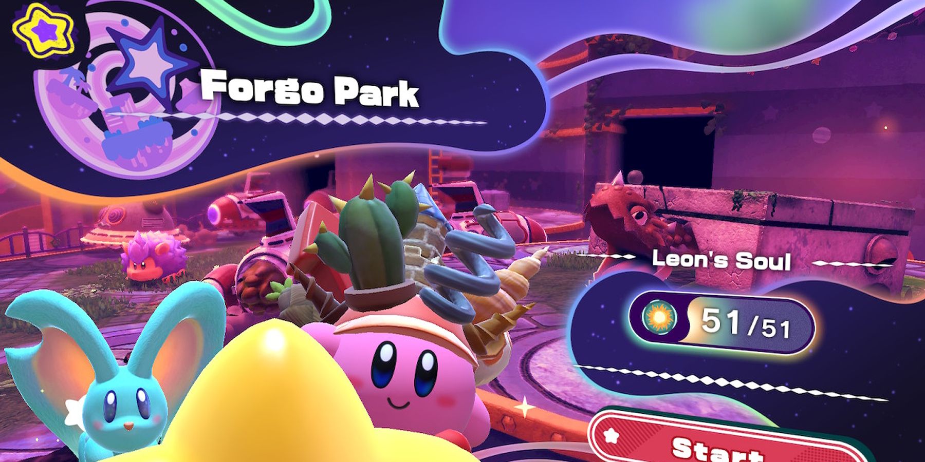 Kirby and the Forgotten Land: Forgo Park - All Leon's Soul Locations