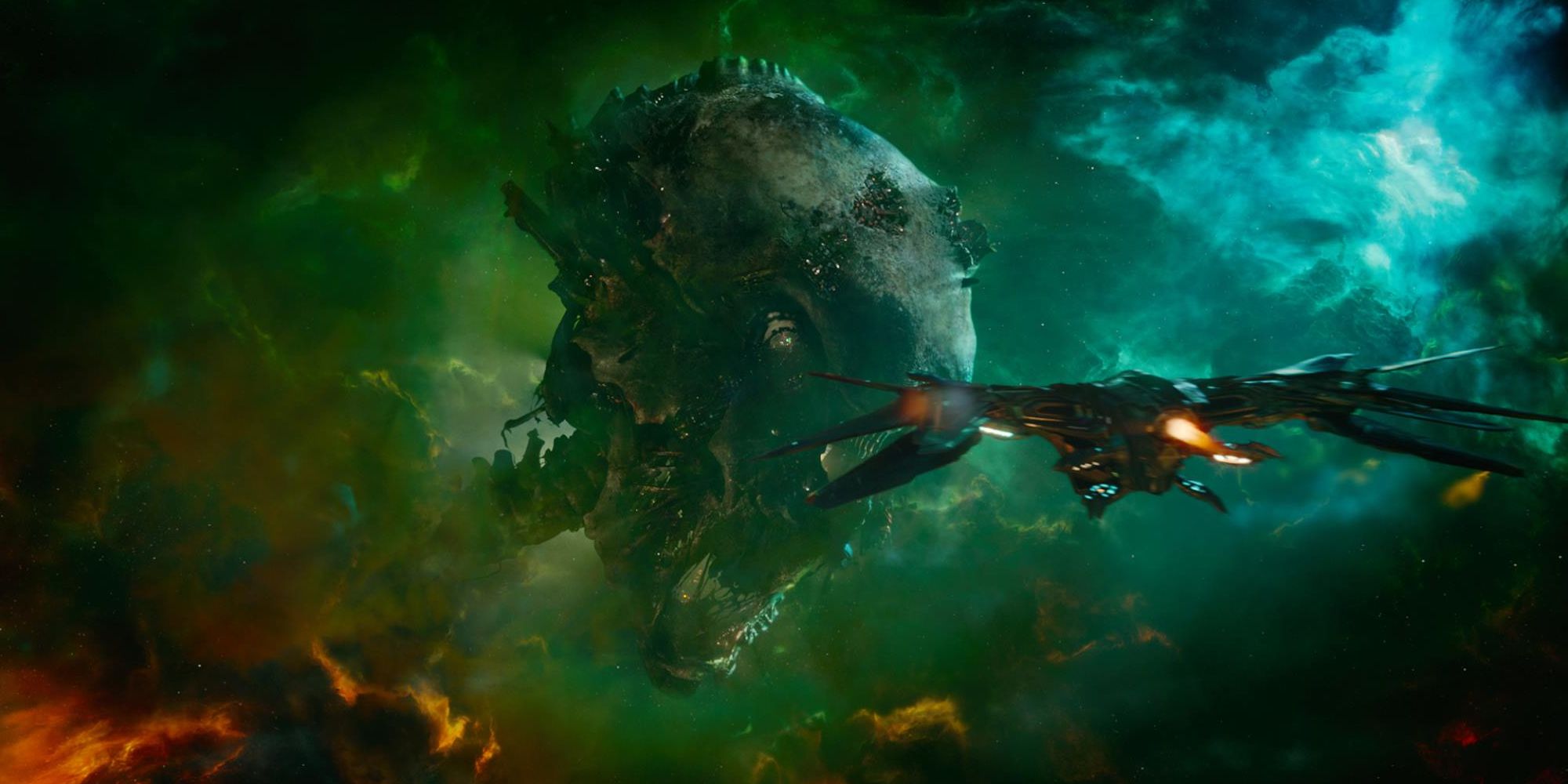 Knowhere as it appears in space in the MCU