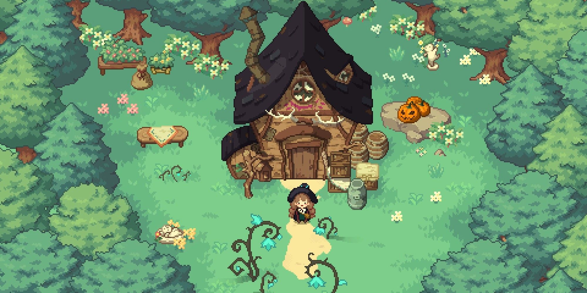 Ellie From Little Witch In The Woods indie pixel game