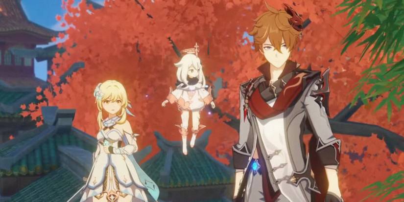 lumine and childe in Genshin impact