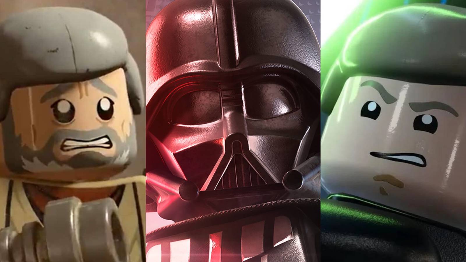 lego obi-wan kenobi, darth vader and luke skywalker