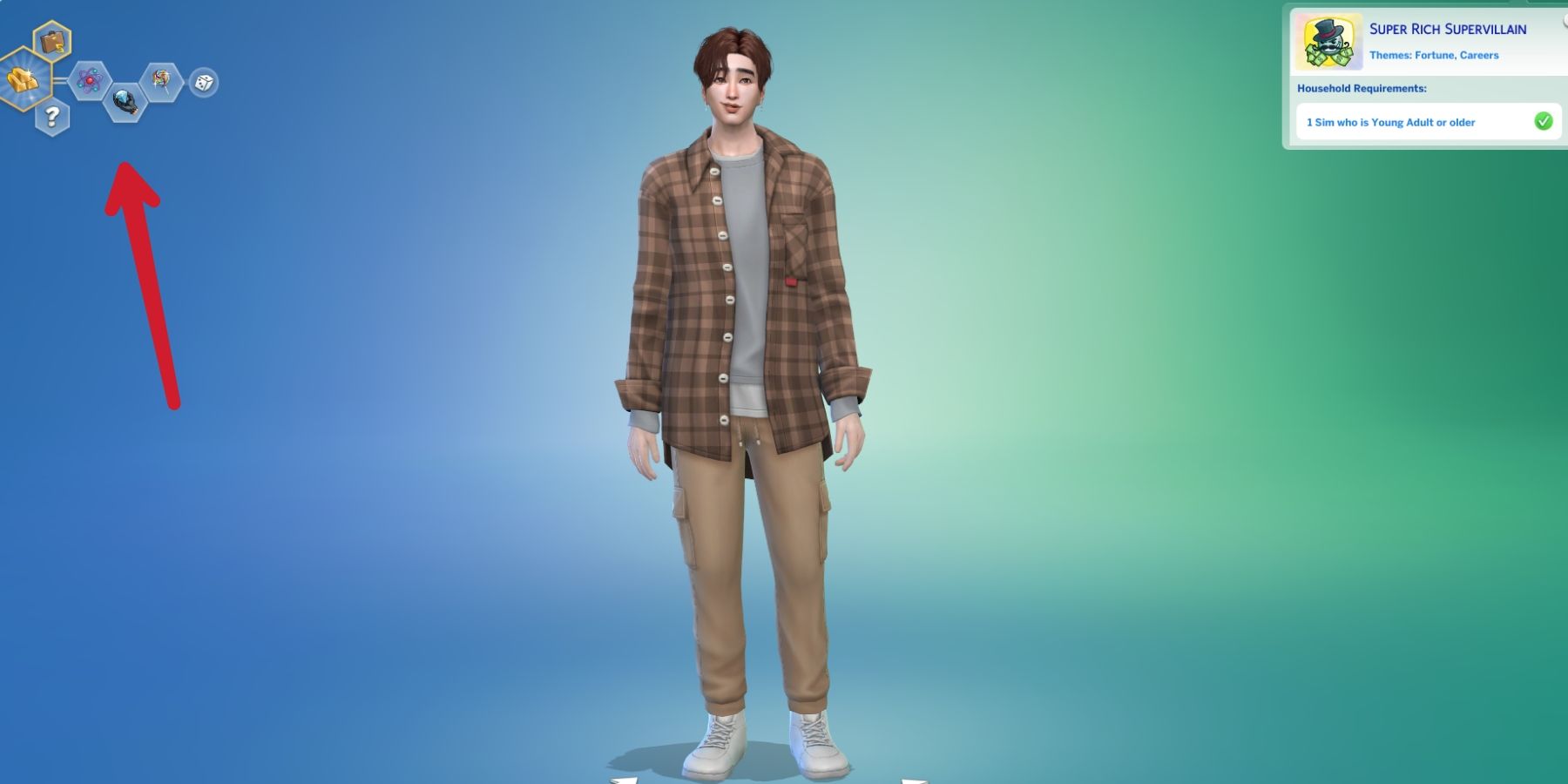 male sims in cas in the sims 4