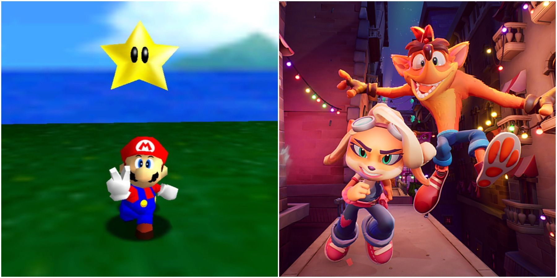 (Left) Mario (Right) Crash and Coco