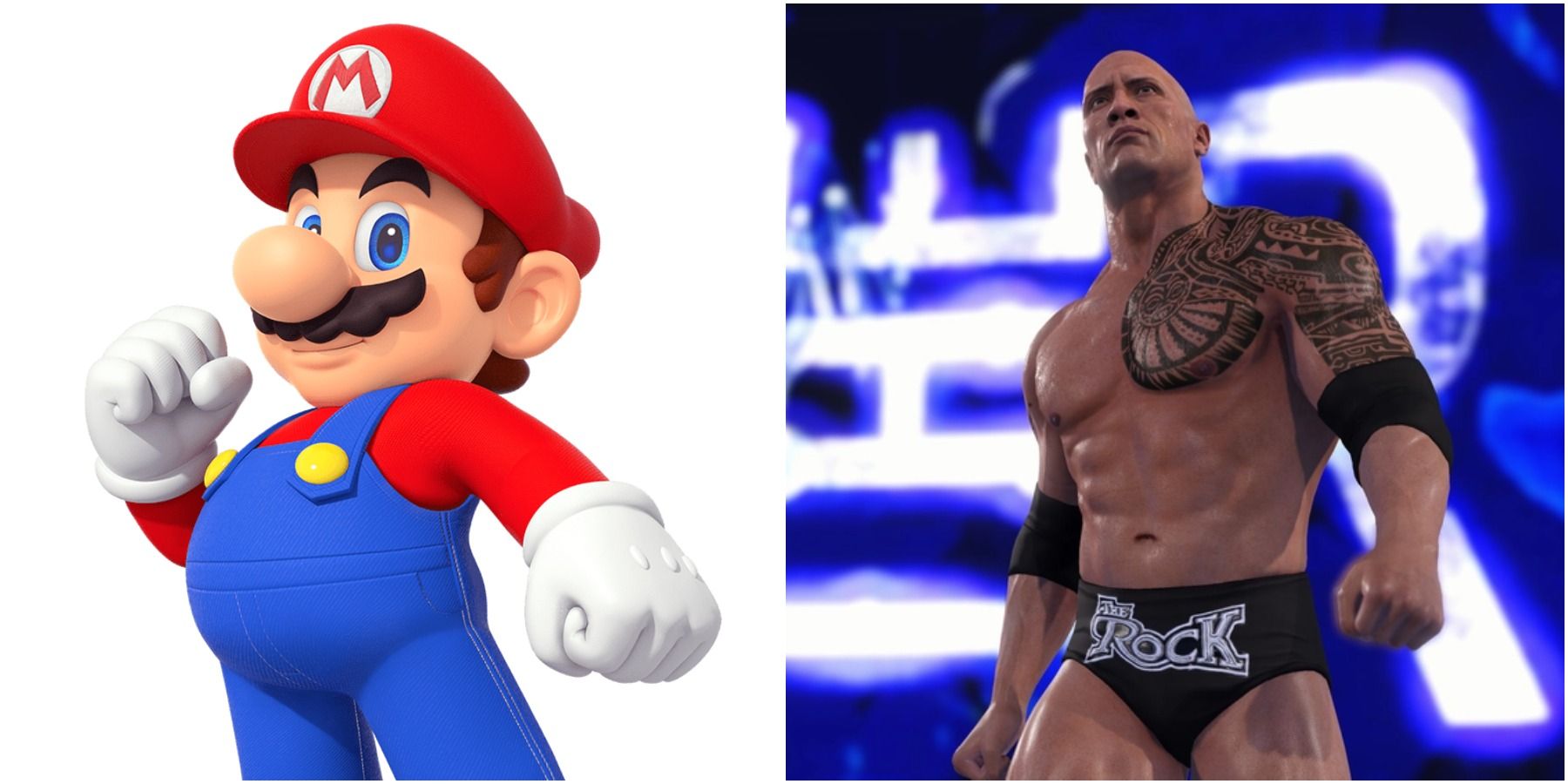 (Left) Mario (Right) The Rock