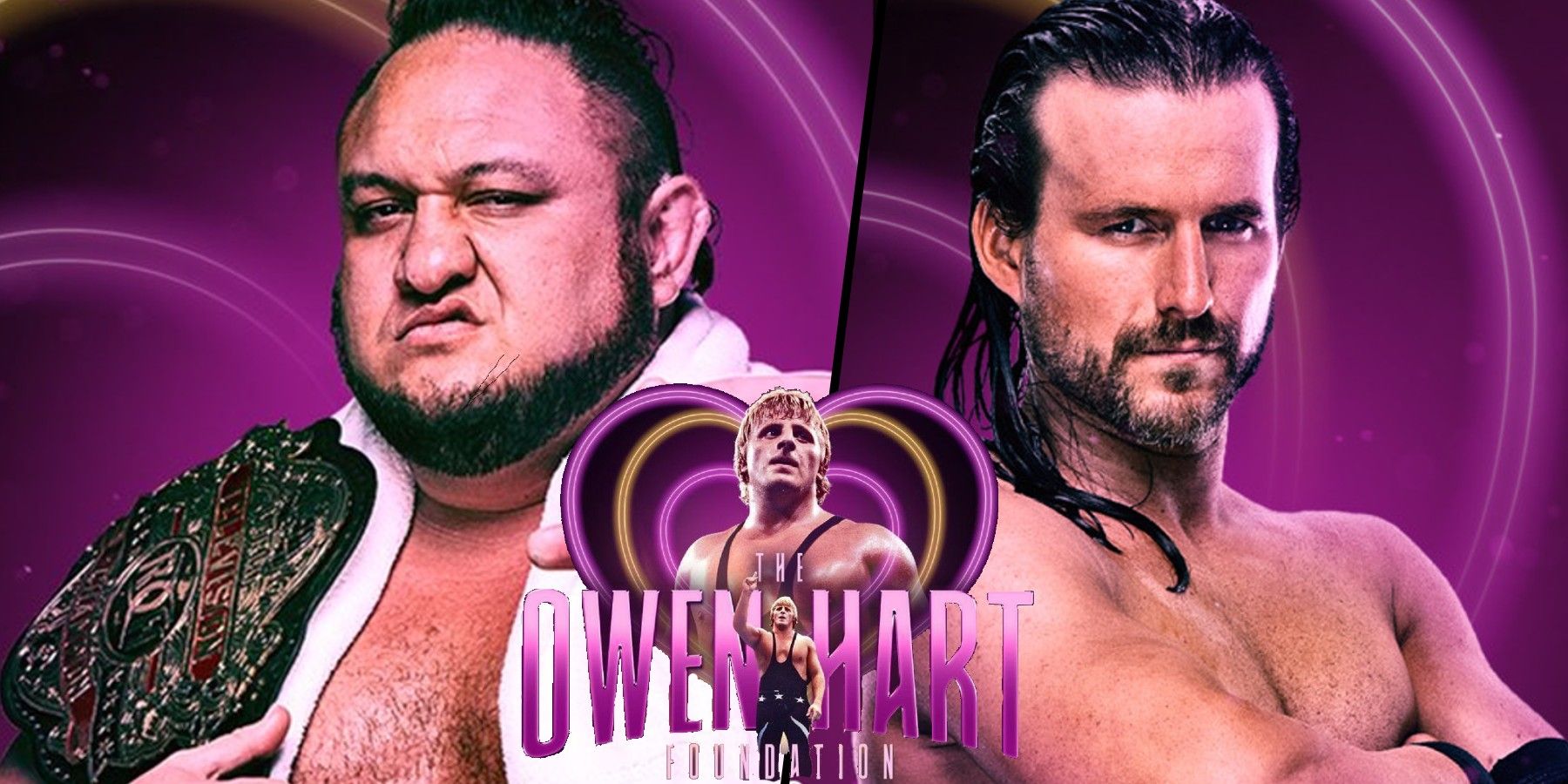 Samoa Joe and Adam Cole Owen Hart Tournament split image