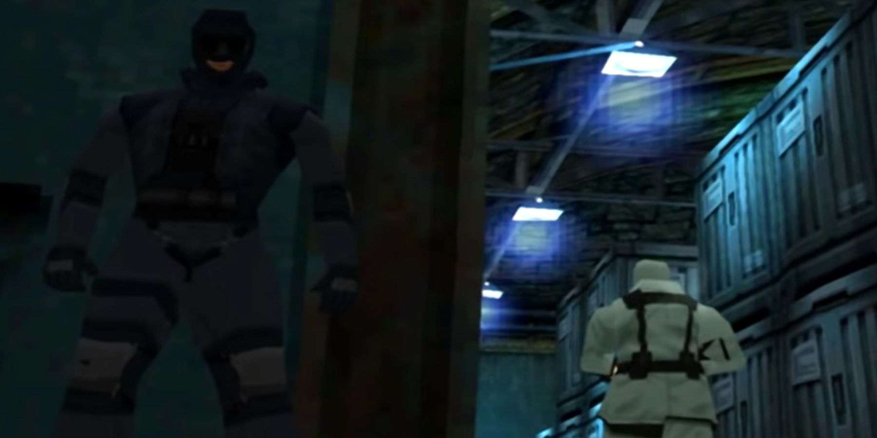 Metal Gear Solid Snake Hiding From Guard