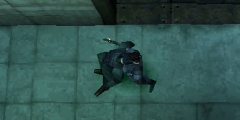 Metal Gear Solid Snake Choking A Guard From Behind