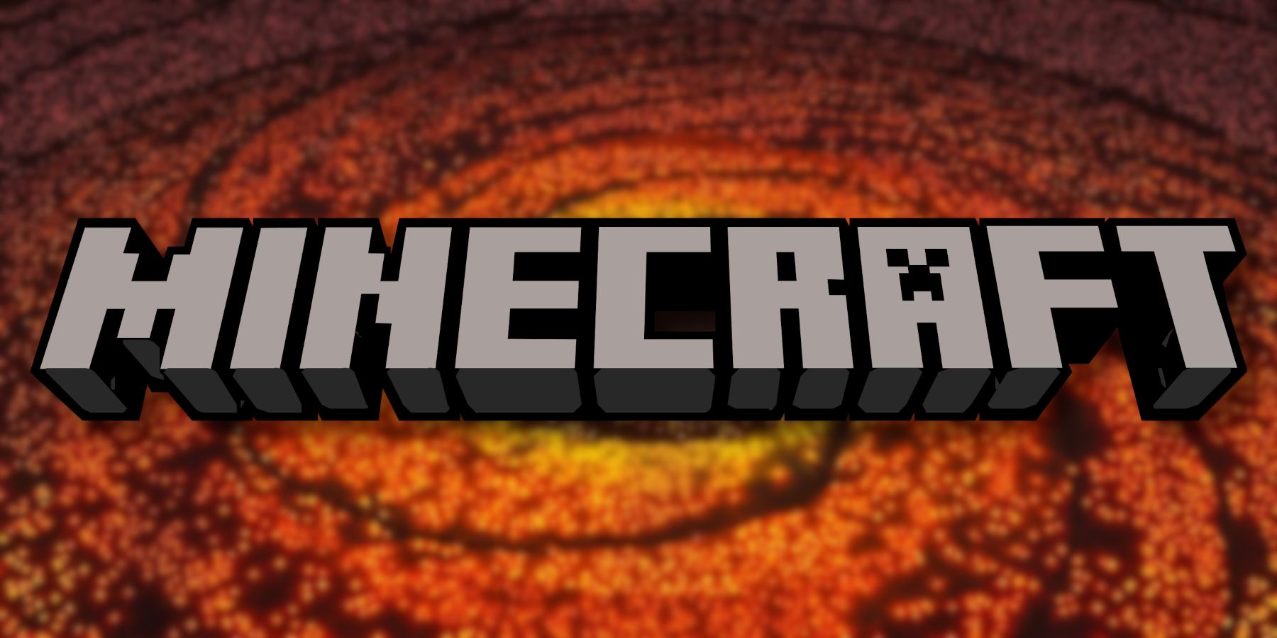 The Minecraft logo with a swirling black hole in the background.