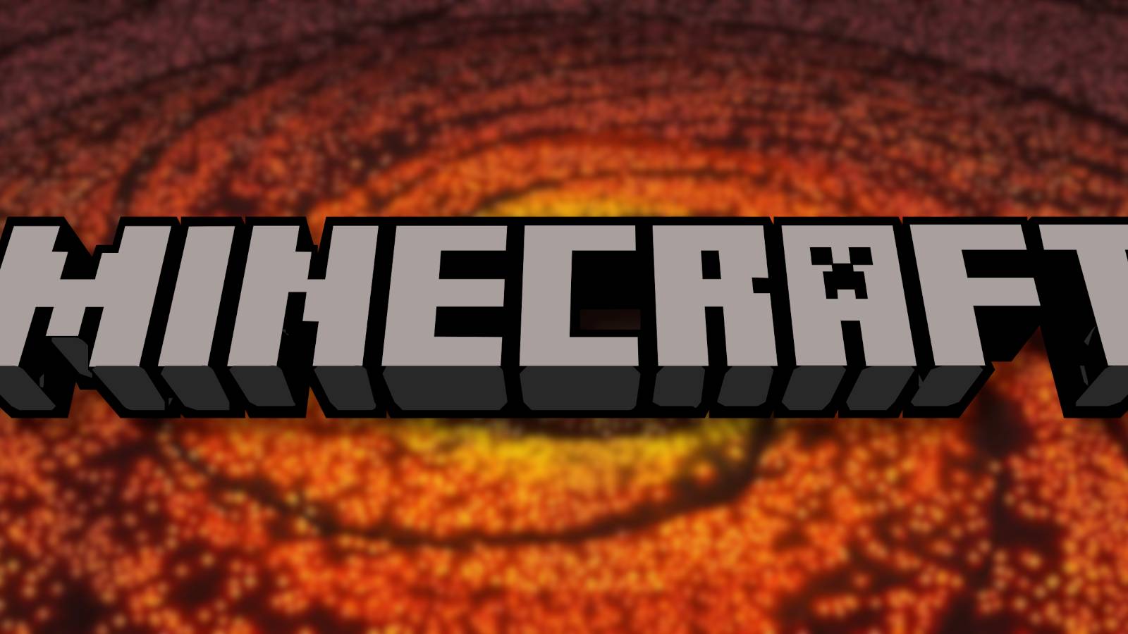The Minecraft logo with a swirling black hole in the background.