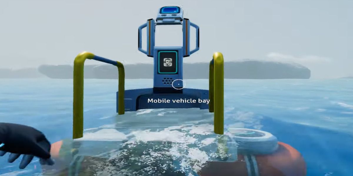 mobile vehicle bay on the water's surface