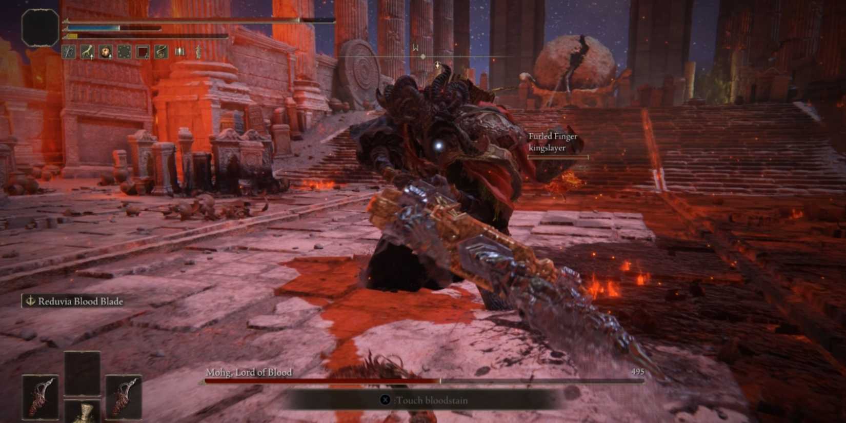 mohg's thrust attack in elden ring