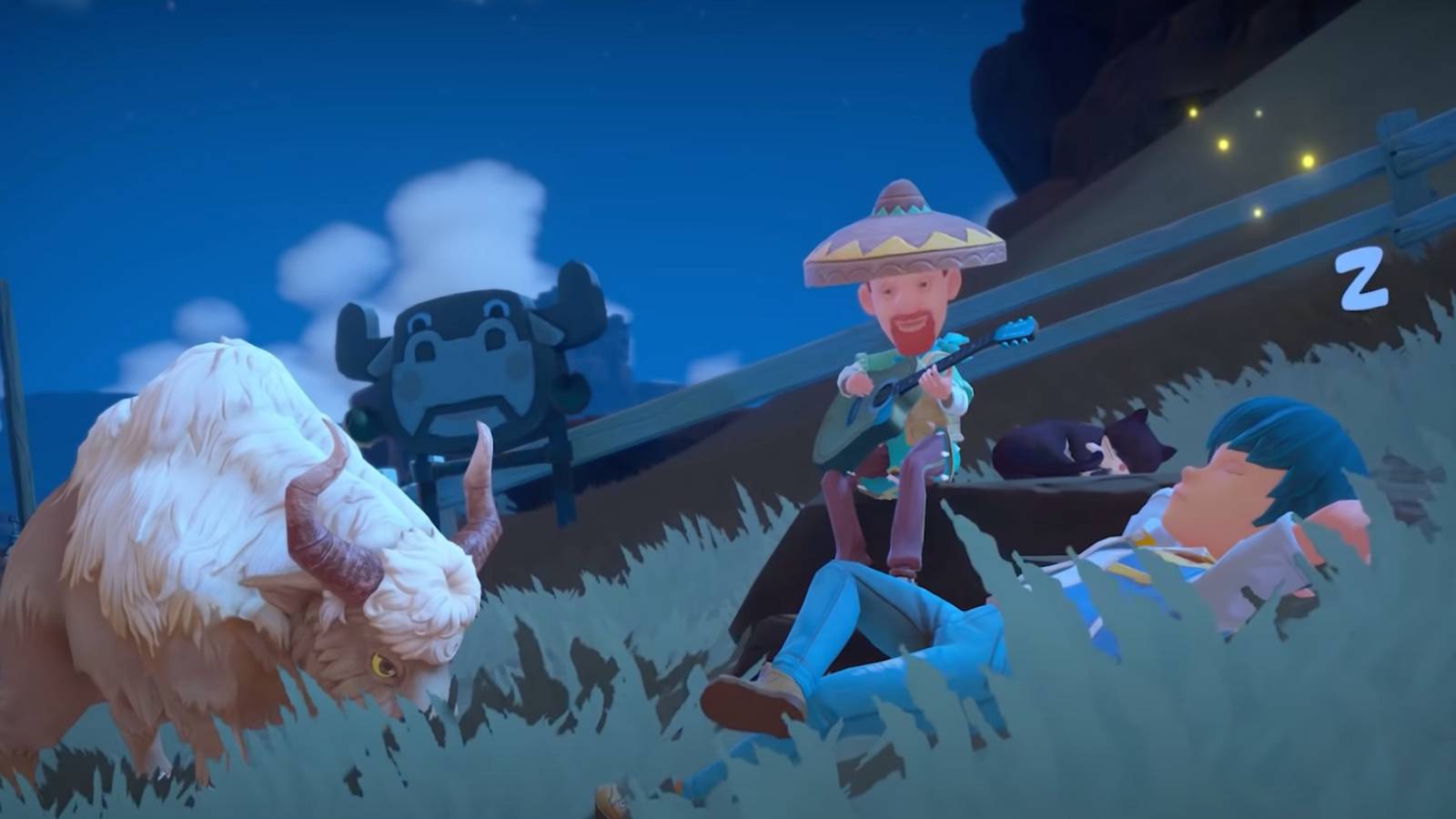 my time at sandrock character lying down