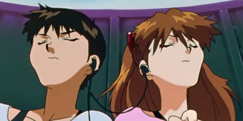 shinji ikari and asuka from the anime neon genesis evangelion
