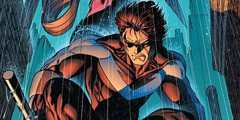 nightwing in the rain