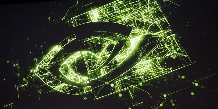 The Nvidia "eye" logo glowing green.