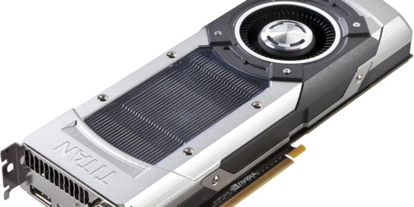 Photo of an Nvidia GTX graphics card on a white background.