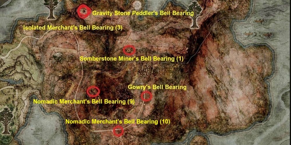 Caelid Bell Bearings Location Map 