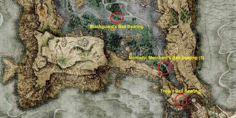 Liurnia Bottom Half Bell Bearing Location Map