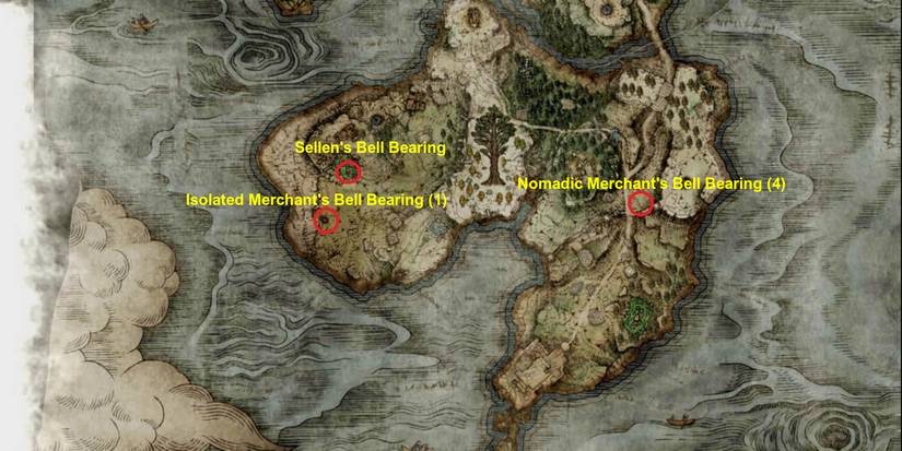 Weeping Peninsula Bell Bearing Locations Map 