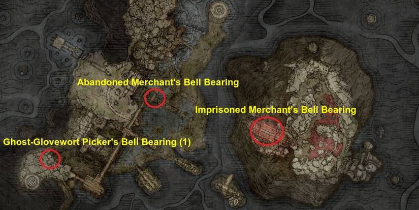 Siofra River Bell Bearing Locations Map 