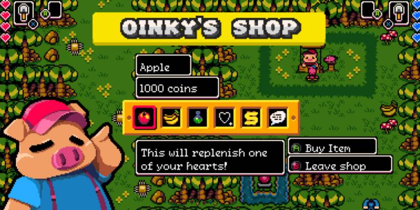 oinky's shop in beach stage in dandy and randy dx
