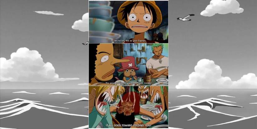 one piece luffy eating too much meme