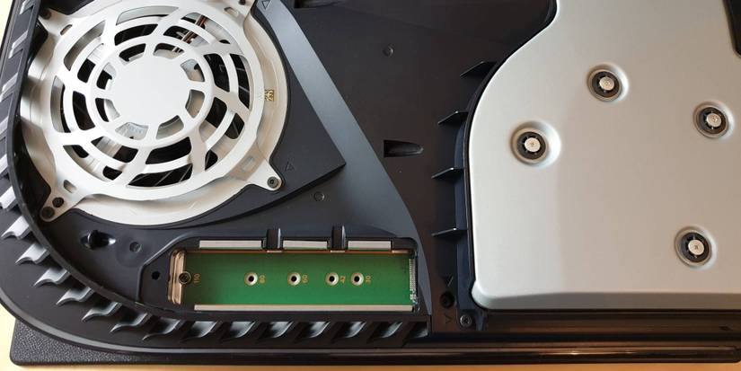 open ps5 with ssd port exposed 