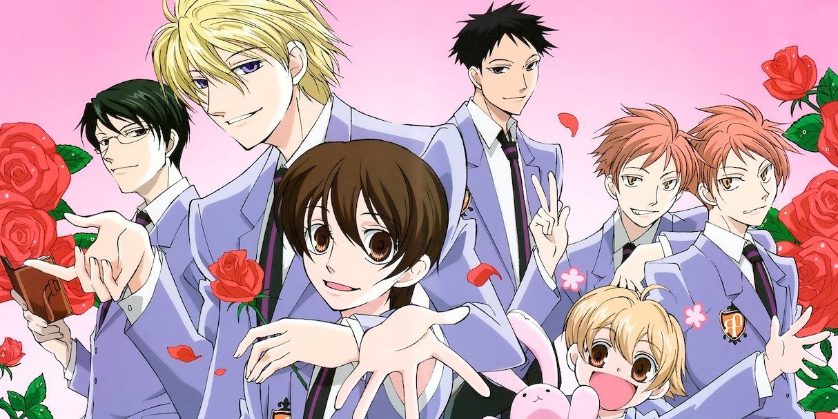 the cast of characters from the anime Ouran High School Host Club