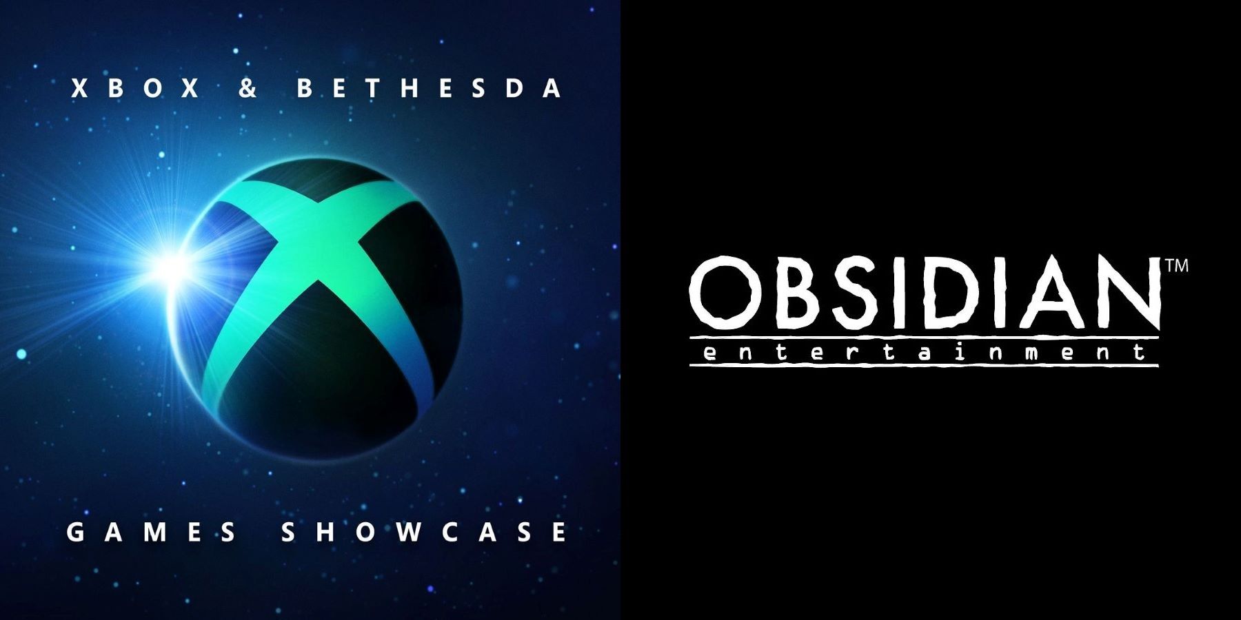 The Obsidian Entertainment logo with the Xbox Bethesda Games Showcase banner