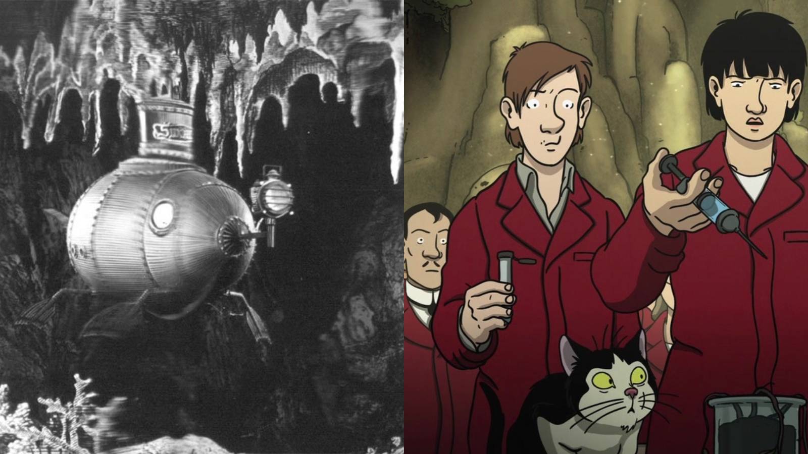 invention for Destruction (left); April and the Extraordinary World (right)