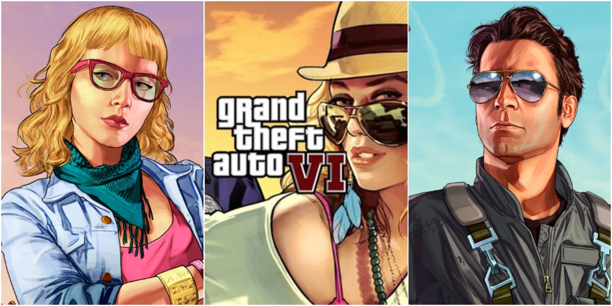 colagem de arte de personagem gta