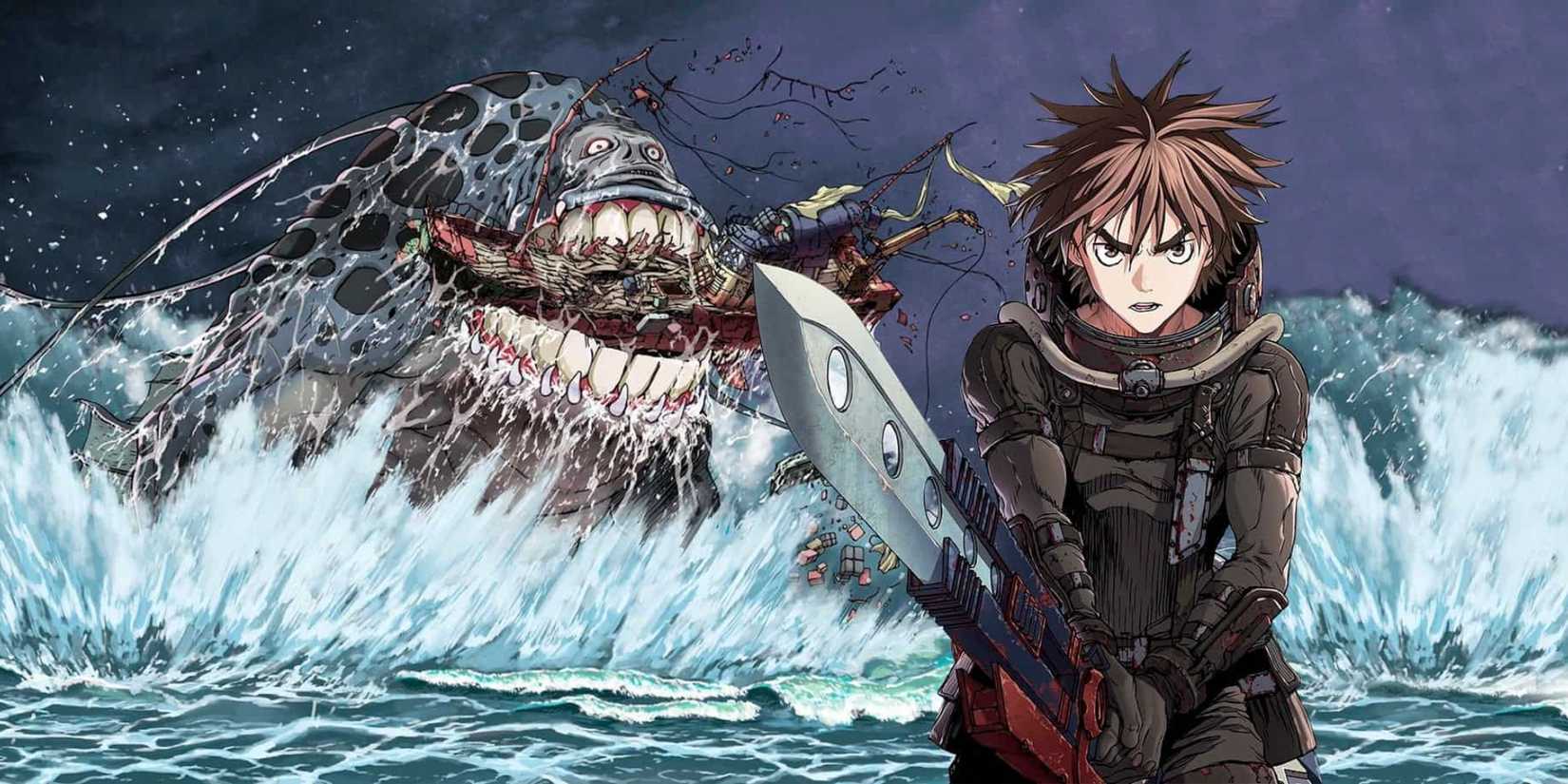 leviathan manhwa the protagonist holding a harpoon 